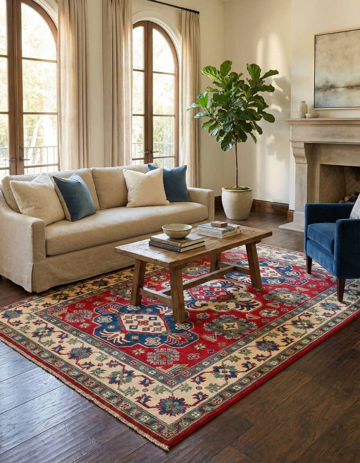 Detail image of 5' x 6' 8  Hand Knotted Kazak Rug