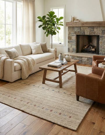 6' 6 x 9' 10 Hand Knotted Gabbeh Wool Rug