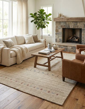 6' 6 x 9' 10 Hand Knotted Gabbeh Wool Rug