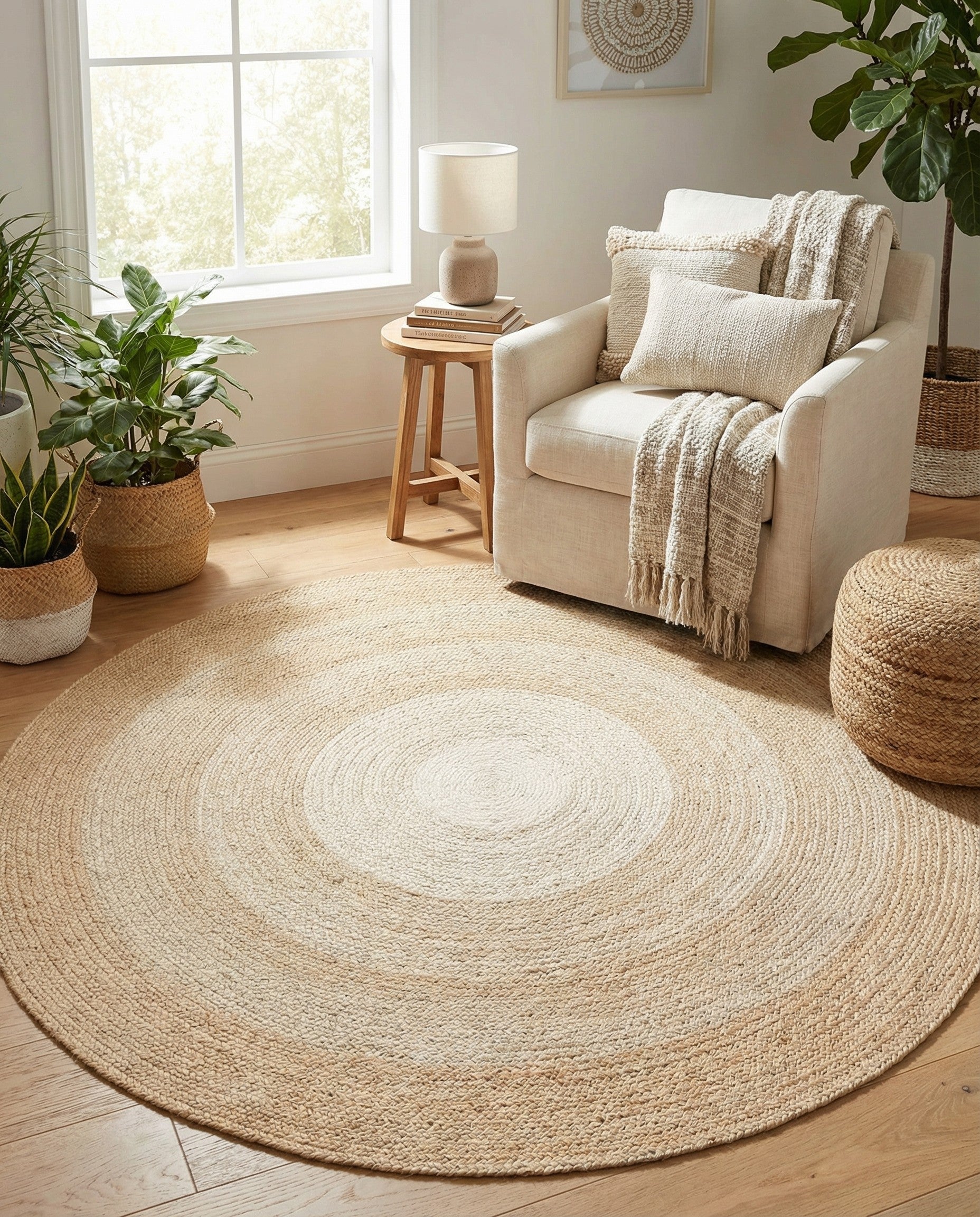  5' 1 x 5' 1  Hand Hand Braided Wool Round Rug