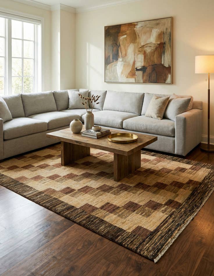 Detail image of 5' 6 x 7' 7  Hand Knotted Modern Ziegler Oriental Rug