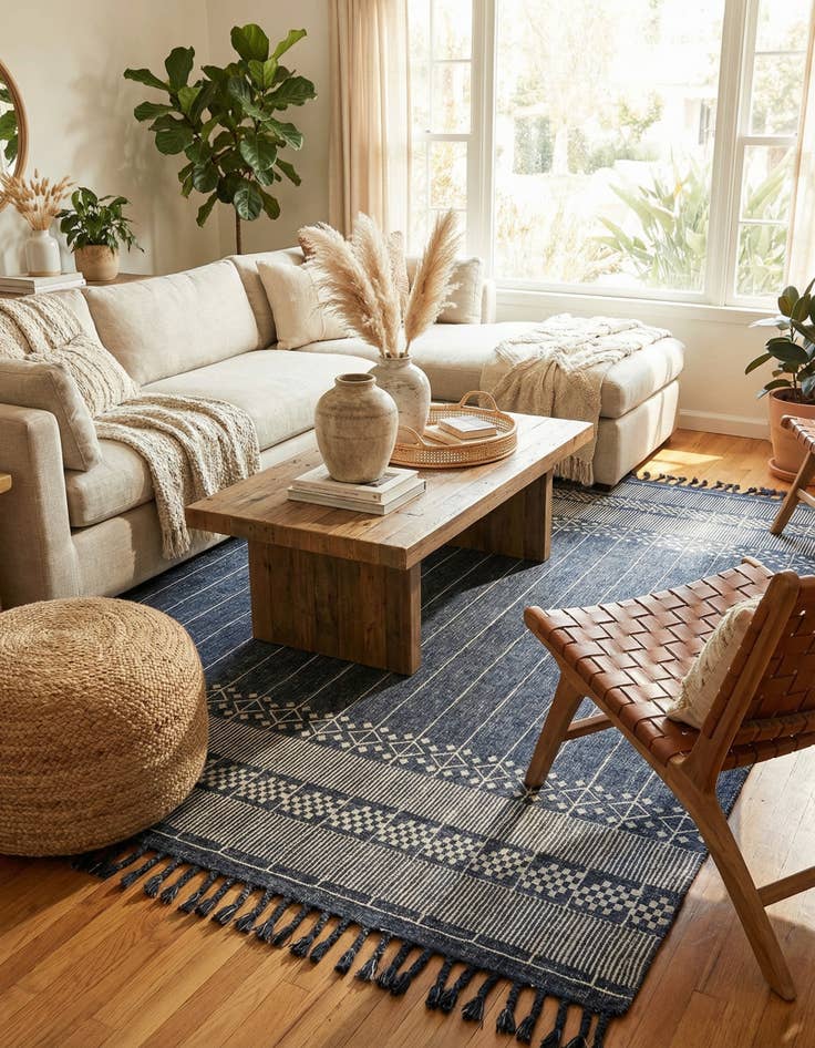 Detail image of 10' x 14' 1  Washable Eco Bohemian Indoor / Outdoor Rug