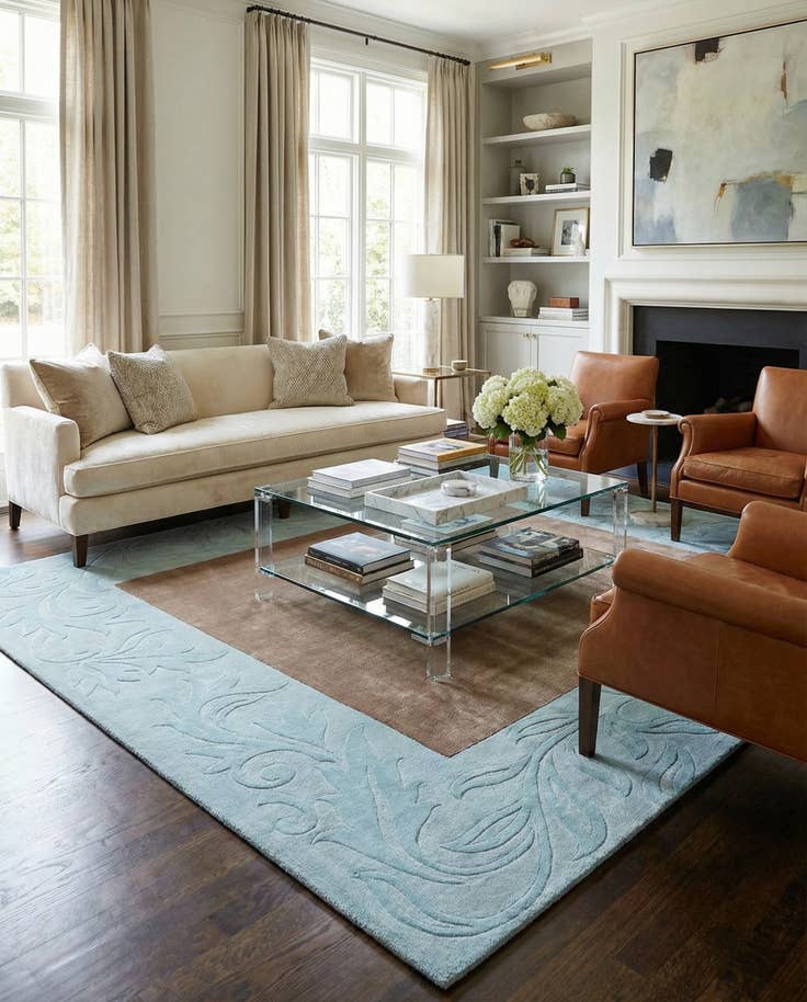 Detail image of 6' 9 x 9' 11 Hand Knotted Darya Wool Rug