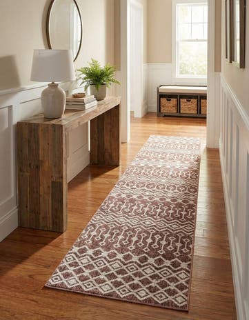 Dusty Rose Eco Trellis Runner Rug