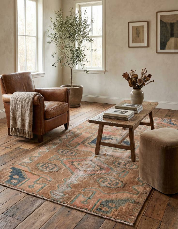 Detail image of 3' 8 x 8' 1  Hand Knotted Ultra Vintage Persian Wool Runner Rug