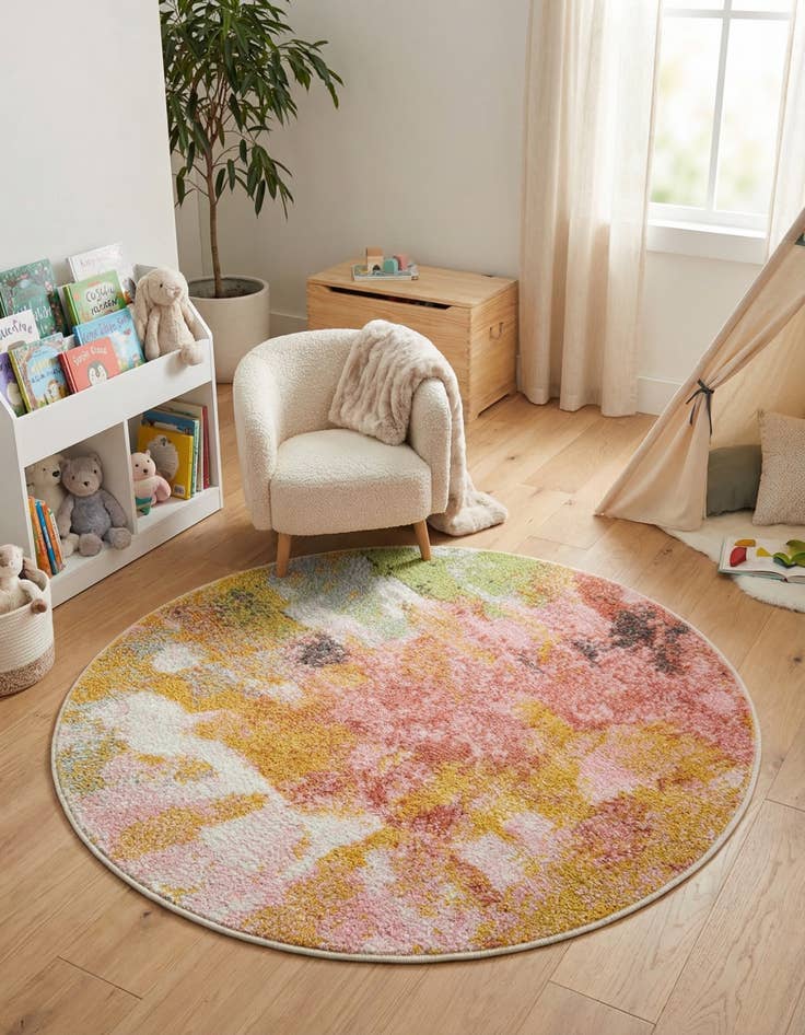 Detail image of 2' 2 x 2' 2 Abstract Whimsy Kids Round Rug