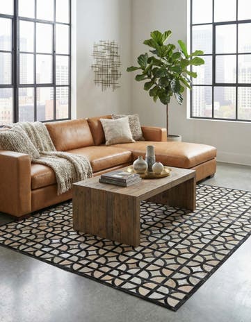5' 3 x 7' 7 Cowhide Rug