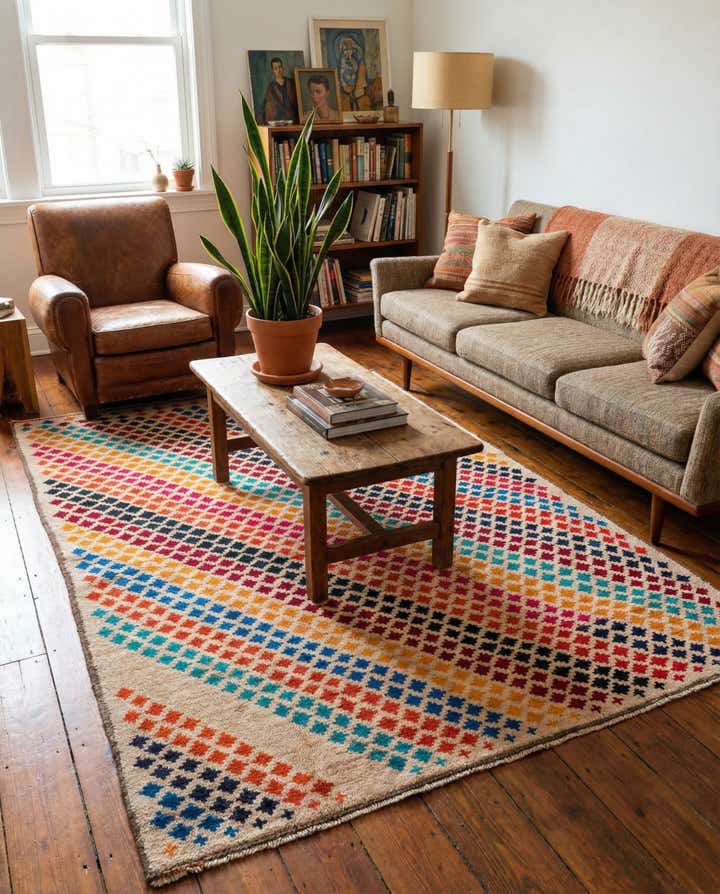 4' 9 x 6' 8 Hand Knotted Balouch Wool Rug