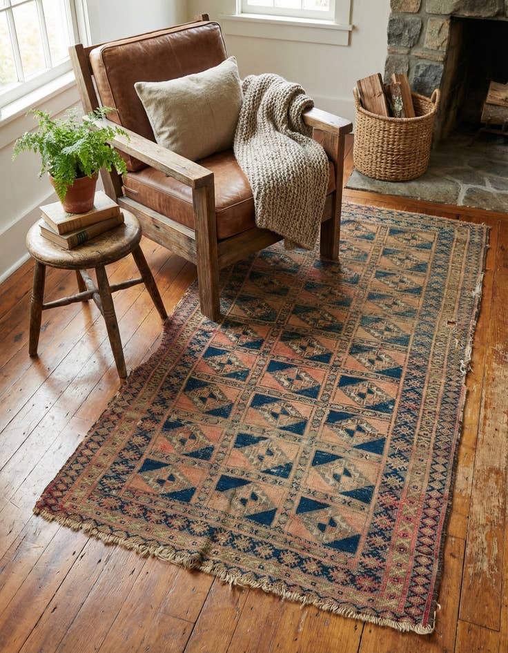 Detail image of  3' 3 x 5' 6  Hand Knotted Balouch Persian Wool Rug