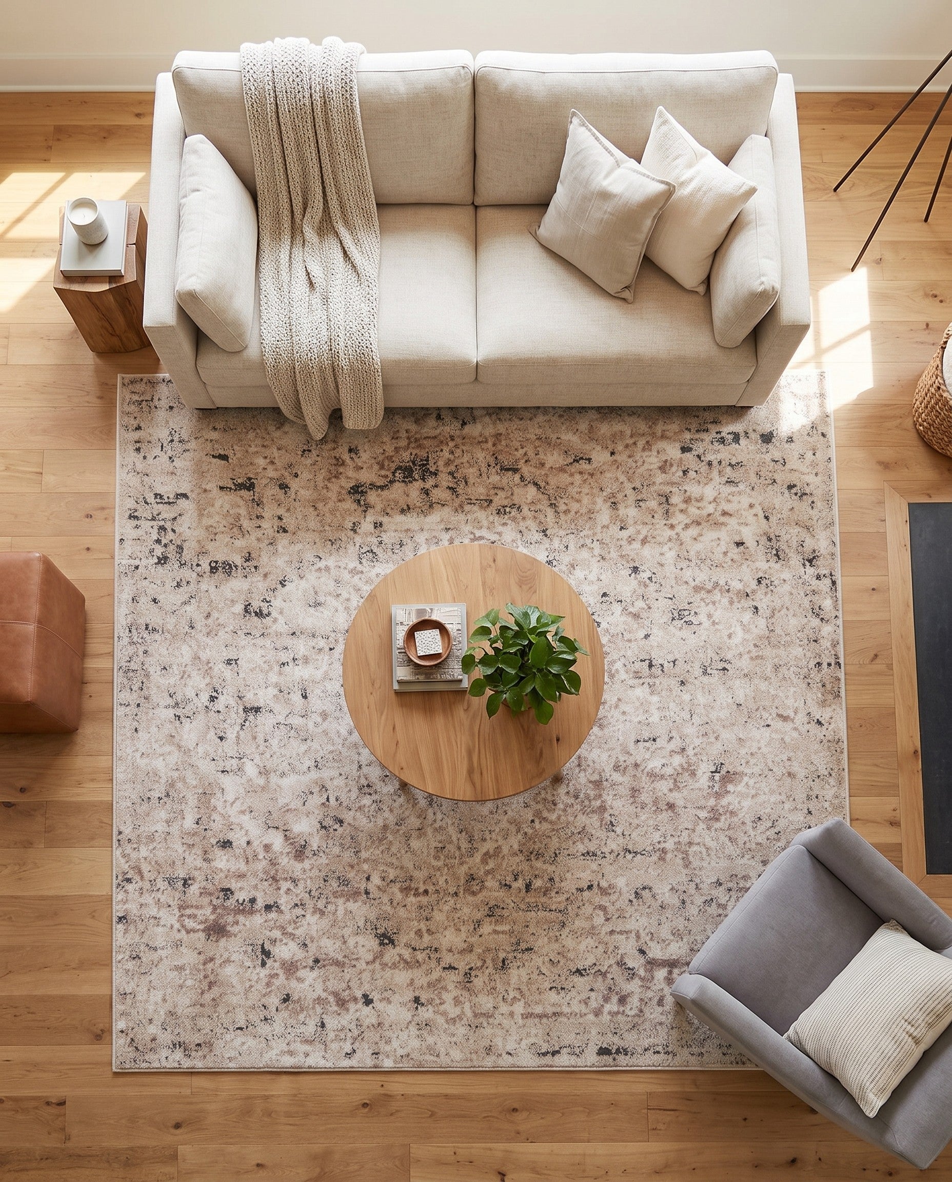 Beige Oregon Square Rug