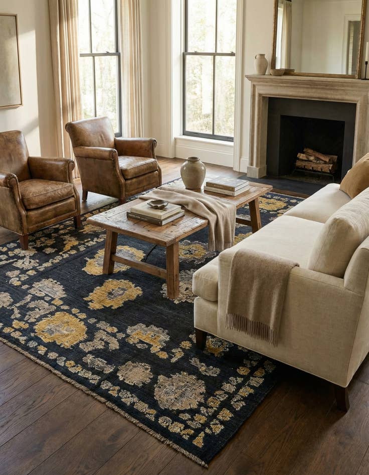 Detail image of 8' 2 x 10' 4  Hand Knotted Oushak Wool Rug