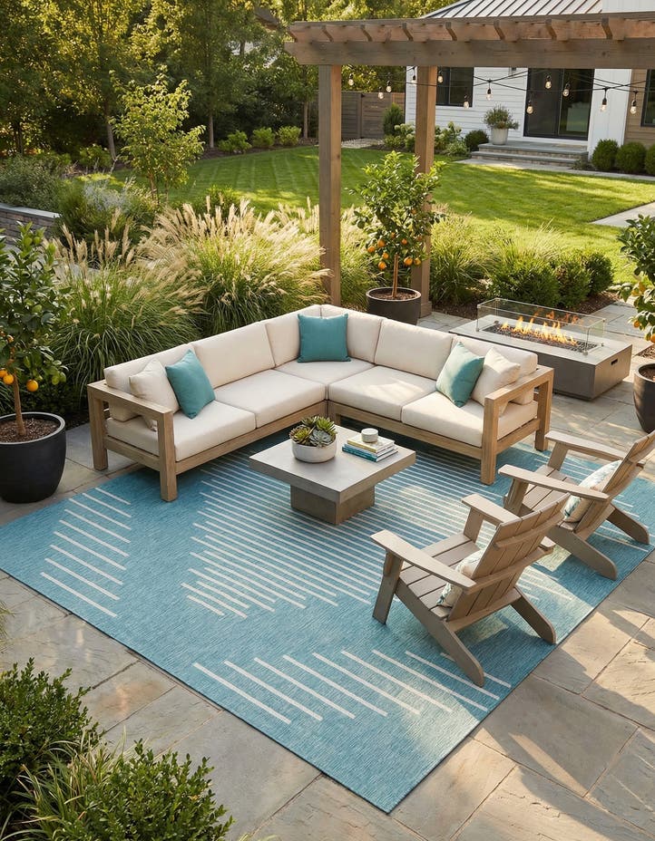 13' x 13' Easy-Clean Modern Indoor / Outdoor...