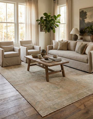 5' 10 x 8' 11 Hand Knotted Ultra Vintage Persian Wool Rug