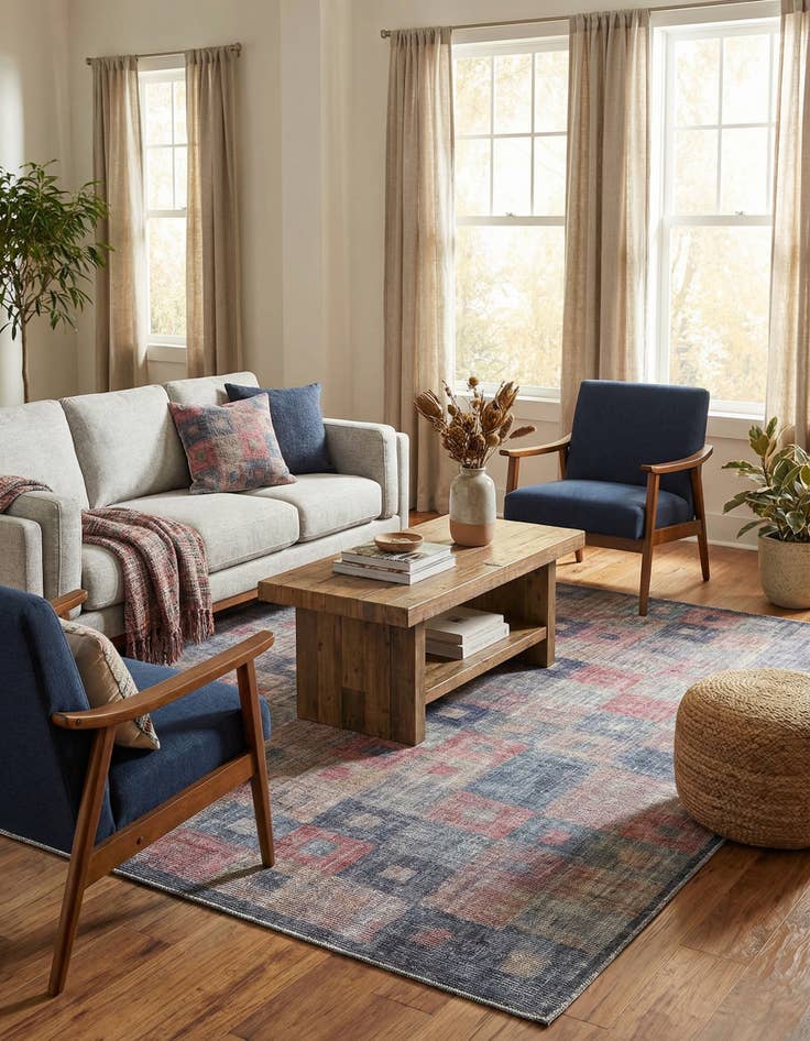 Detail image of  7' 3 x 7' 3  Washable Sisu Square Rug