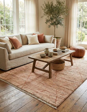 4' 7 x 6' 6 Hand Knotted Moroccan Wool Rug