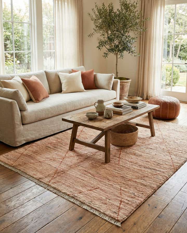 4' 7 x 6' 6 Hand Knotted Moroccan Wool Rug