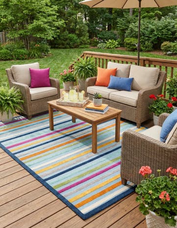 Blue Easy-Clean Aruba Indoor / Outdoor Rug