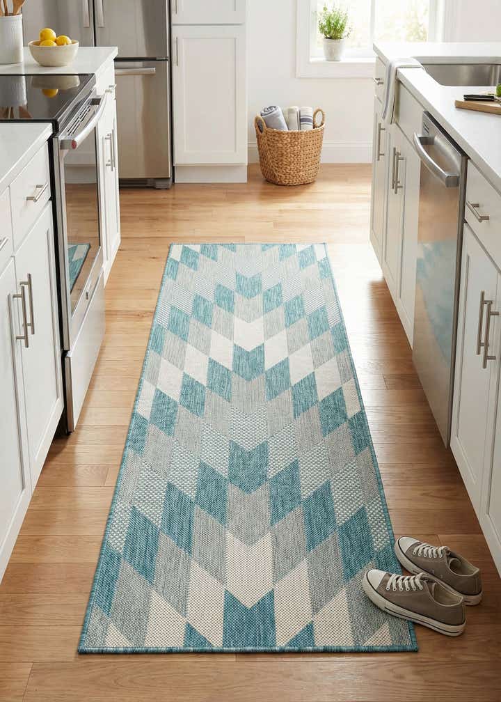 2' x 6' Easy-Clean Modern Indoor / Outdoor Runner Rug