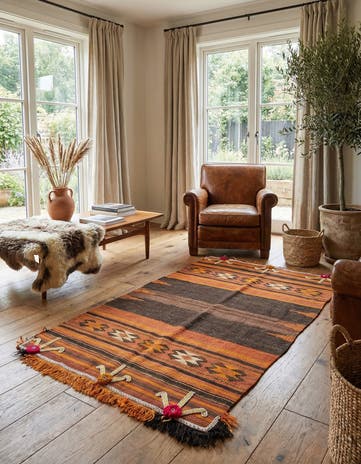 2' 10 x 5' 4 Hand Woven Kilim Fars Wool Rug