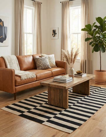 4' 1 x 5' 11 Hand Woven Kilim Modern Wool Rug