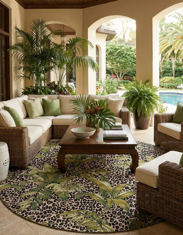 12' x 12' Easy-Clean Botanical Indoor / Outd...
