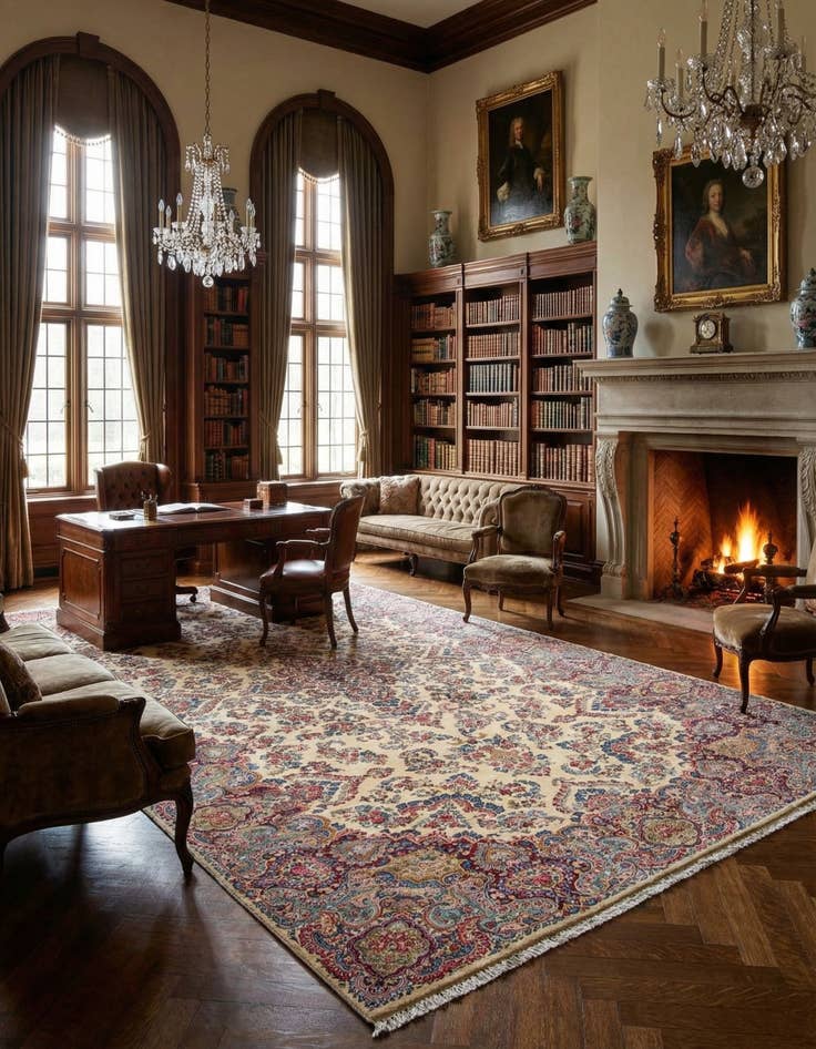 Detail image of 9' 6 x 19' 2 Kerman Wool Rug