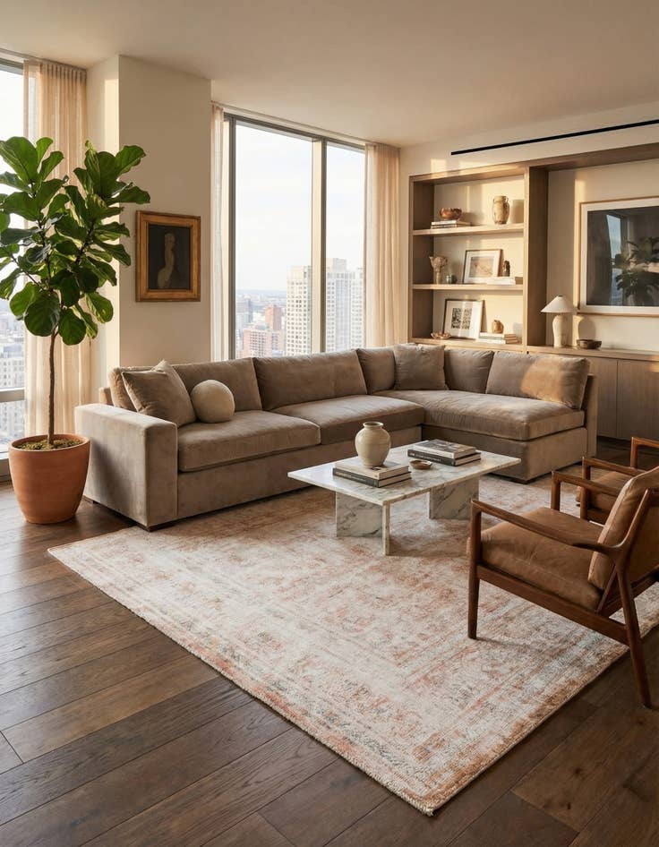 Detail image of 6' 4 x 9' 2  Hand Knotted Ultra Vintage Persian Wool Rug