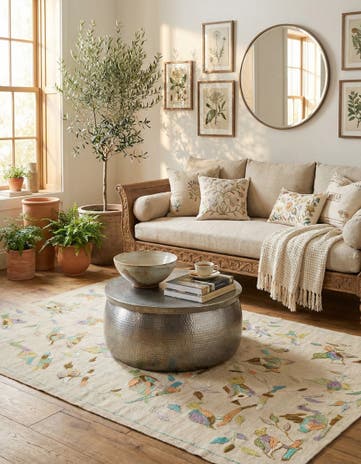 4' 2 x 5' 8 Hand Woven Kilim Suzani Wool Rug