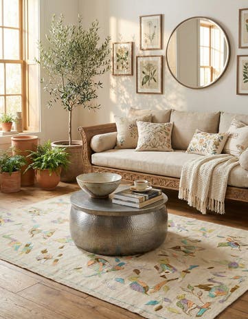 4' 2 x 5' 8 Hand Woven Kilim Suzani Wool Rug