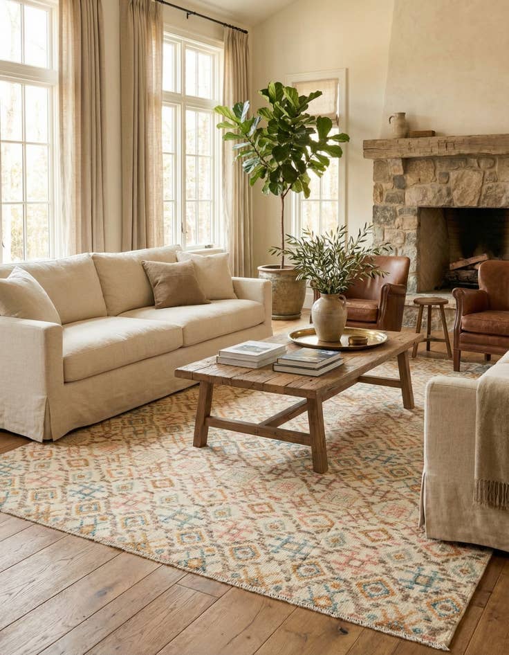 Detail image of 8' 10 x 12' 6  Hand Knotted Darya Wool Rug