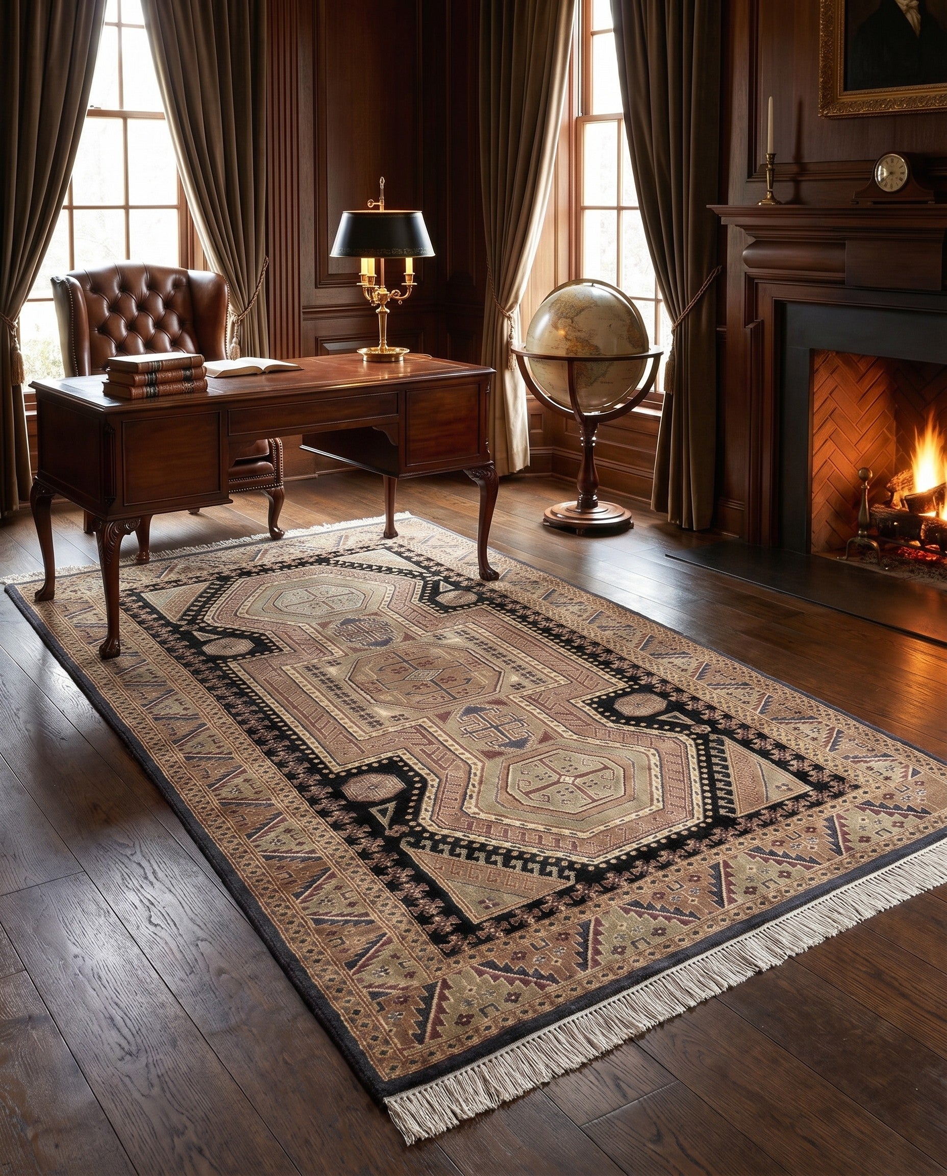 4' 3 x 6' 7 Hand Knotted Bokhara Rug