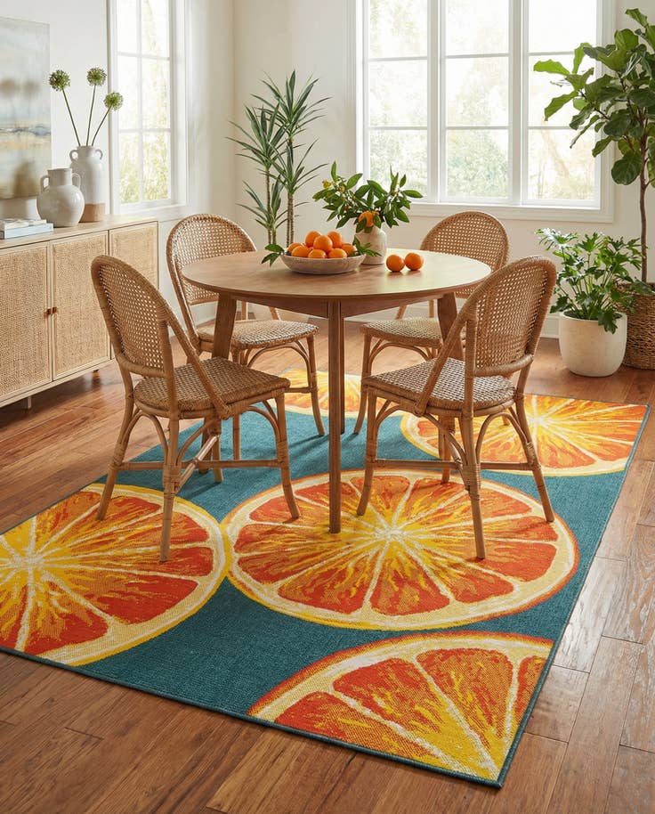 Detail image of 6' x 9' Easy-Clean Modern Indoor / Outdoor Rug