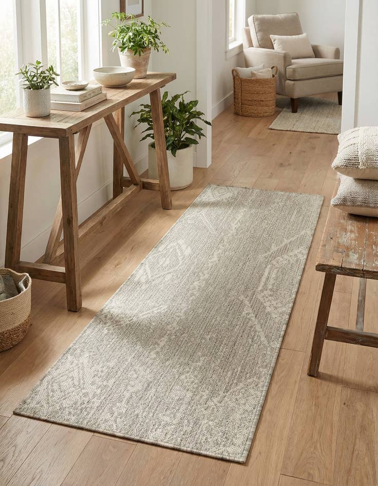 Detail image of 2' x 5'  Washable Bohemian Indoor / Outdoor Runner Rug