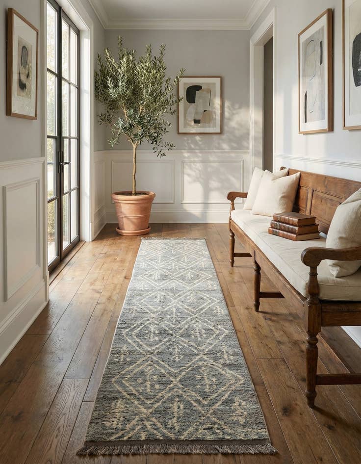 Detail image of  2' 11 x 16' 8  Hand Knotted Moroccan Wool Runner Rug