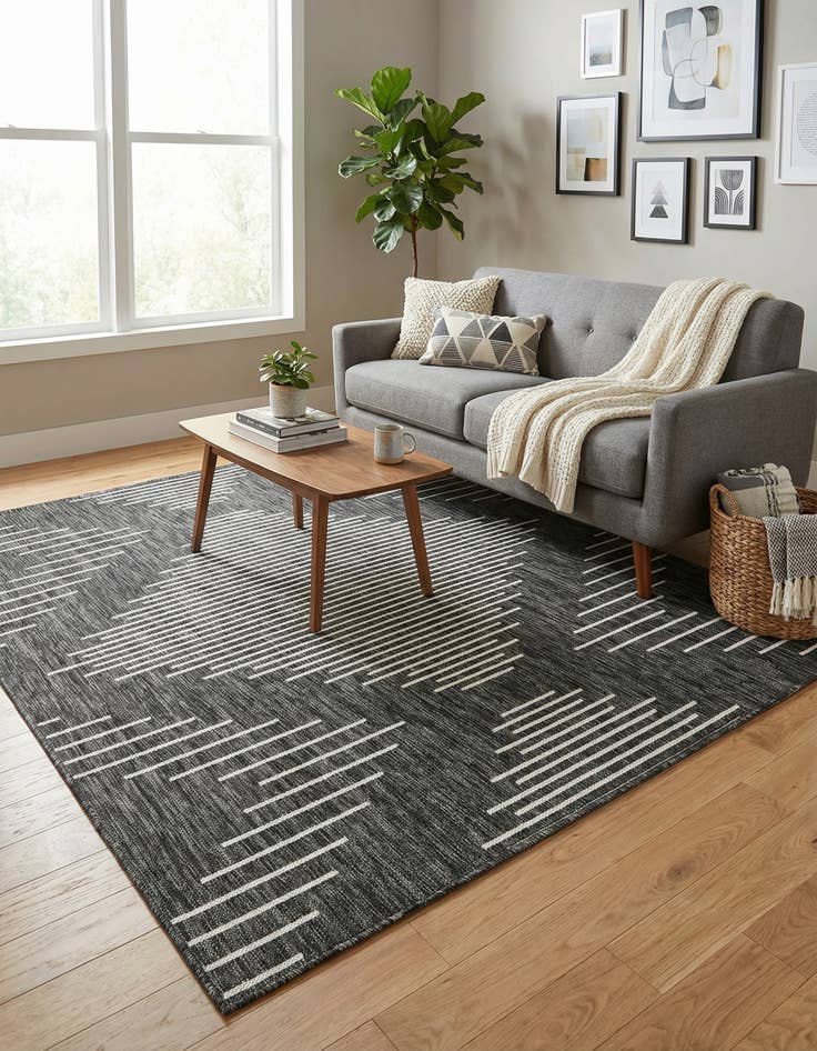 Detail image of 5' 3 x 7' Easy-Clean Modern Indoor / Outdoor Rug