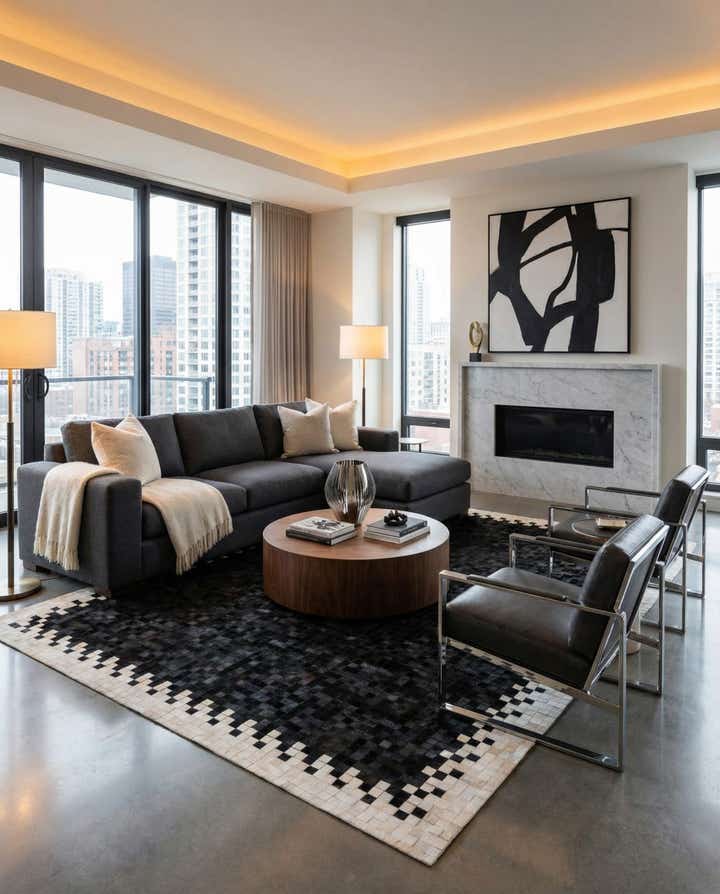 8' 1 x 9' 11 Cowhide Stocks Rug