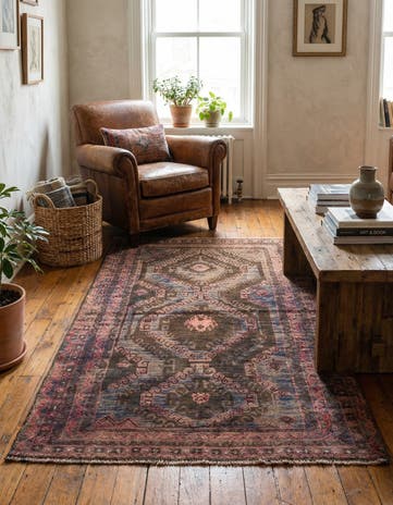3' 7 x 6' 2 Hand Knotted Ultra Vintage Persian Wool Rug