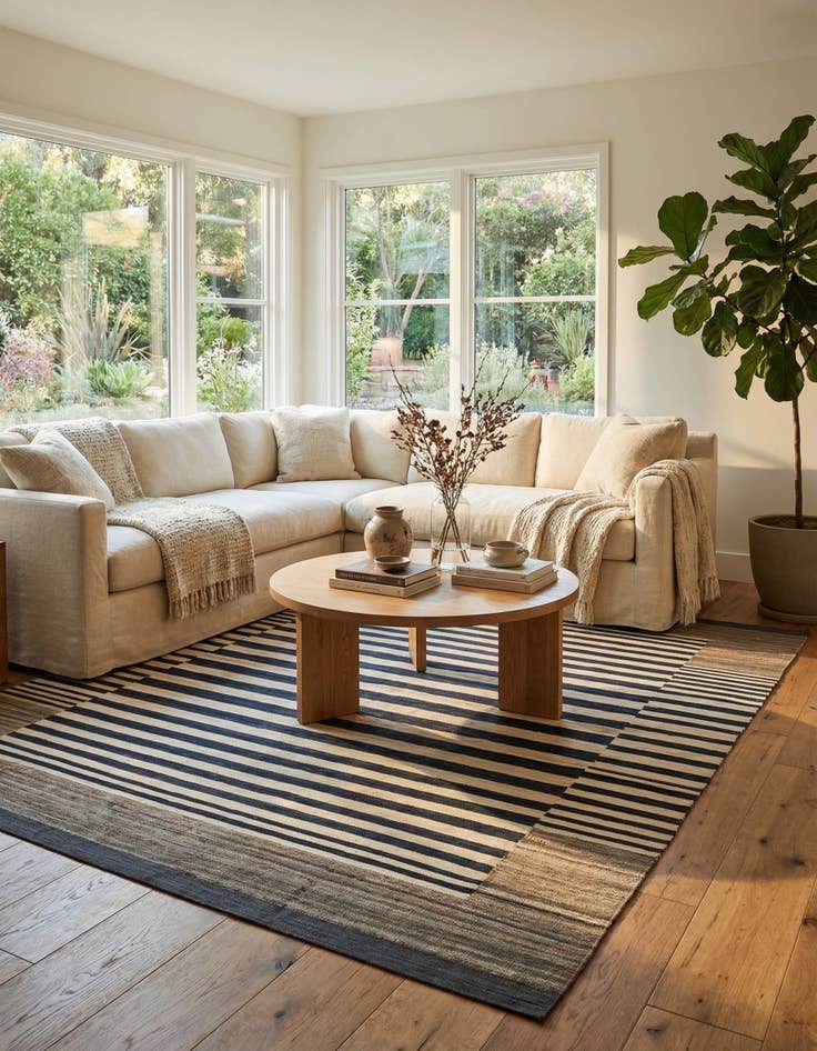 Detail image of  8' 1 x 9' 8  Hand Woven Kilim Modern Wool Rug