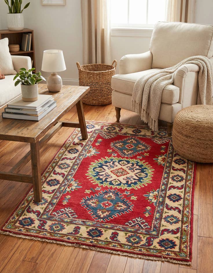 Detail image of 2' 8 x 4' 4  Hand Knotted Kazak Rug