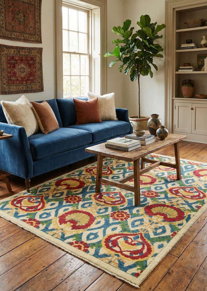 5' x 7' 4 Hand Knotted Kazak Rug
