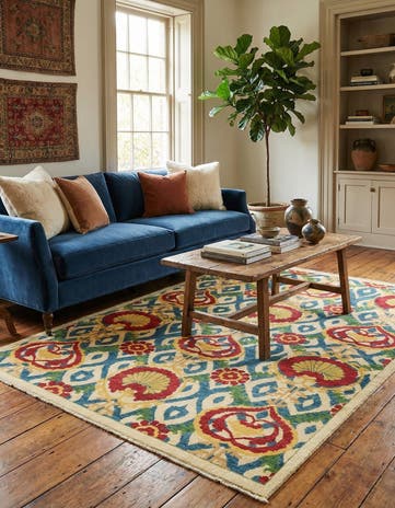 5' x 7' 4 Hand Knotted Kazak Rug