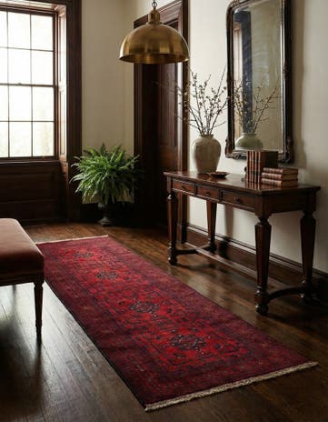2' 9 x 9' 7 Hand Knotted Khal Mohammadi Wool Runner Rug