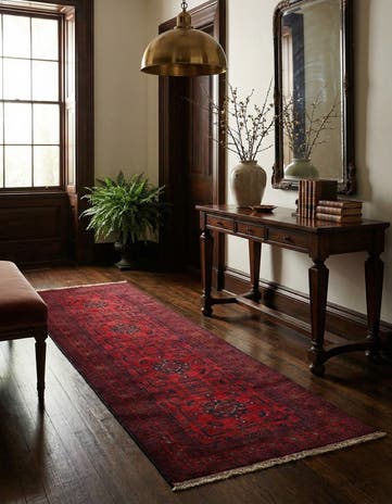 2' 9 x 9' 7 Hand Knotted Khal Mohammadi Wool Runner Rug