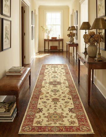 2' 8 x 9' 9 Hand Knotted Peshawar Ziegler Runner Rug