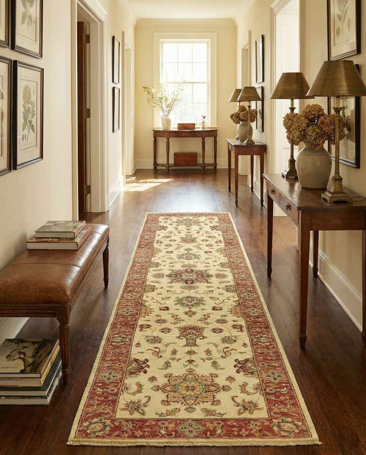 2' 8 x 9' 9 Hand Knotted Peshawar Ziegler Runner Rug