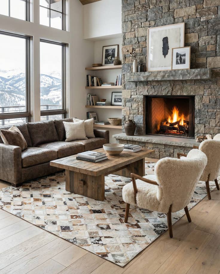 Detail image of 5' x 8' Cowhide Leather Rug