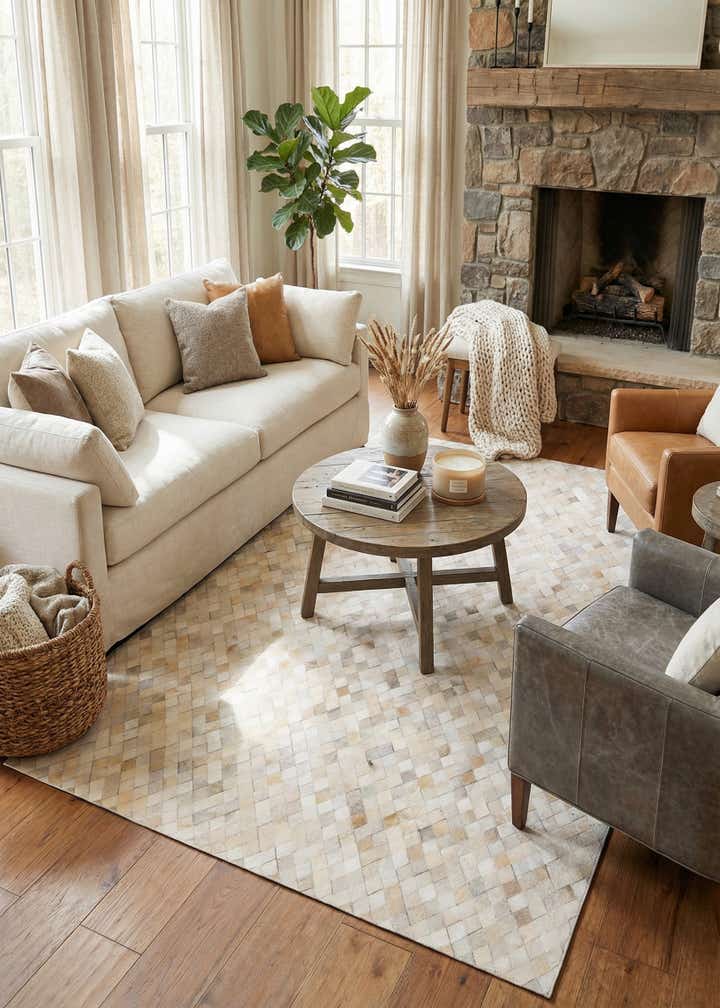 6' x 9' Cowhide Stocks Rug