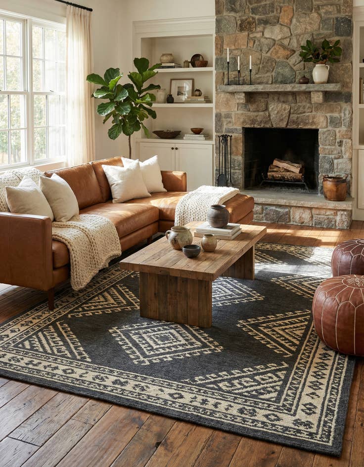 Detail image of  6' 8 x 9' 6  Hand Knotted Darya Wool Rug