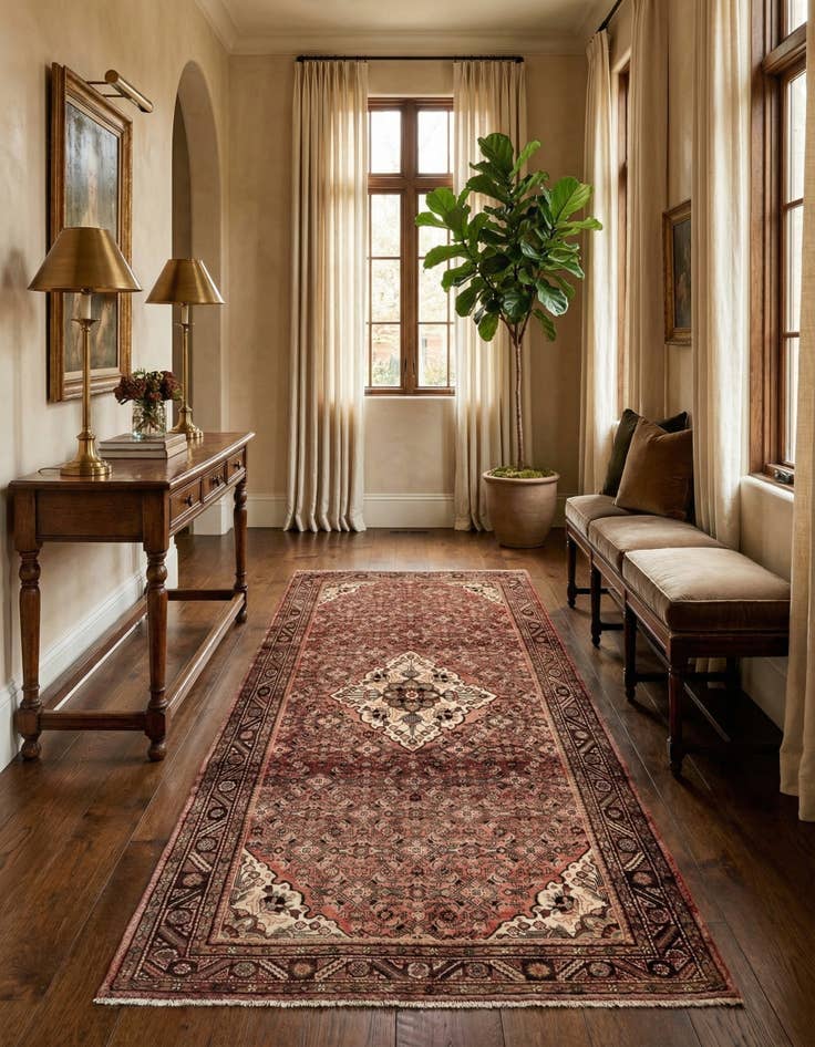 Detail image of 5' 7 x 11' 6 Hamedan Wool Runner Rug