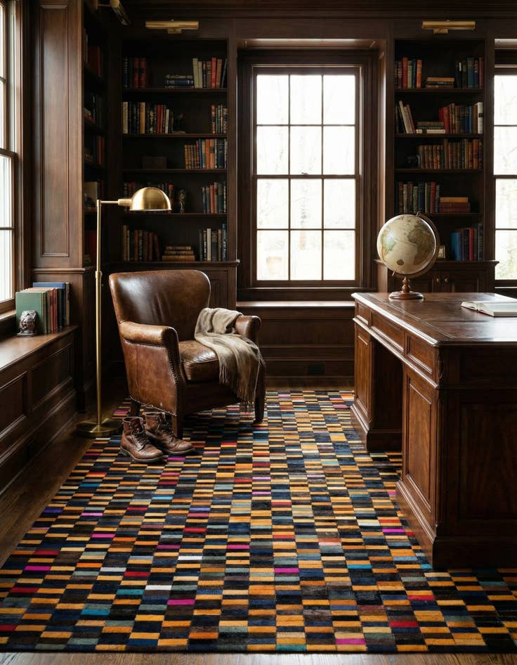 Detail image of  5' 3 x 8' Cowhide - Patchwork Rug